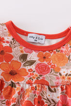 Fall floral print ruffle bubble - ARIA KIDS