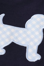 Navy valentine puppy heart applique boy set - ARIA KIDS