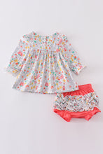 Pink floral print girl bloomer set - ARIA KIDS