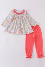 Pink floral print girl set - ARIA KIDS