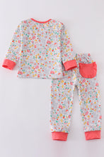 Pink floral print girl pajamas set - ARIA KIDS