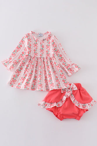 Valentine floral bow girl bloomer set - ARIA KIDS