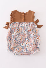 Brown floral print girl bubble - ARIA KIDS