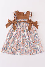 Brown floral print dress - ARIA KIDS