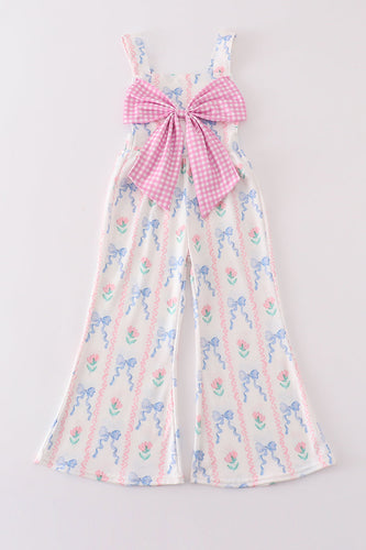 Floral bow girl jumpsuit - ARIA KIDS