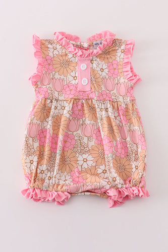 Retro Floral ruffle girl bubble - ARIA KIDS