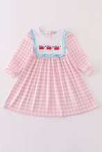 Valentine's day heart envelope embroidery plaid girl dress - ARIA KIDS