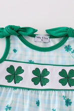 Green lucky clover embroidery girl bubble - ARIA KIDS