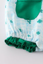 Green lucky clover embroidery girl bubble - ARIA KIDS