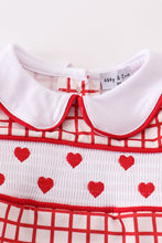 Valentine's day smocked heart embroidery boy bubble - ARIA KIDS