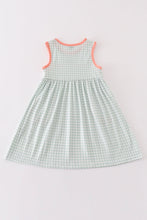 Coral & sage marine creature embroidery girl dress - ARIA KIDS