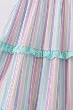 Multicolored stripe tiered mom dress - ARIA KIDS