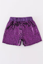 Purple sequin mardi gras mom&me skorts - ARIA KIDS