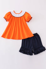 Navy orange war eagle embroidery girl set - ARIA KIDS