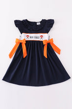 Navy orange war eagle embroidery girl dress - ARIA KIDS