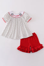 Red go dawgs embroidery girl set - ARIA KIDS