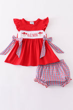 Red ole miss embroidery girl bloomer set - ARIA KIDS