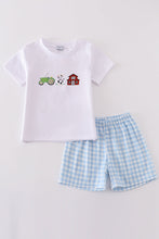 Blue farm embroidery boy set - ARIA KIDS