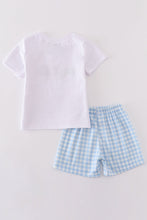 Blue farm embroidery boy set - ARIA KIDS