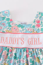 Green floral daddy's girl embroidery girl dress - ARIA KIDS