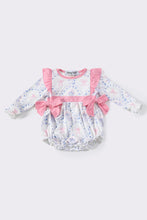 Pink bow floral print girl bubble - ARIA KIDS