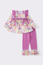 Purple floral girl pants set - ARIA KIDS