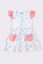 Pink floral print girl dress - ARIA KIDS