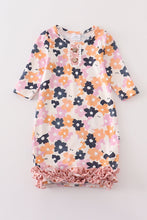 Pink floral print ruffle baby gown - ARIA KIDS