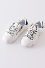 White gold star glitter sneaker (toddler to big kids) - ARIA KIDS